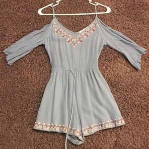 Light blue half sleeve romper